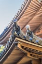 Onigawara (Goblin Ogre tile) roof ornament at Nihon-ji Temple Yakushihonden Youden (Main Hall).