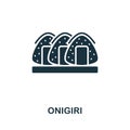 Onigiri icon. Monochrome simple line Fastfood icon for templates, web design and infographics Royalty Free Stock Photo