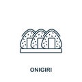 Onigiri icon. Monochrome simple line Fastfood icon for templates, web design and infographics Royalty Free Stock Photo