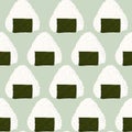 Onigiri (japanese rice ball) background. Seamless pattern.