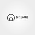 Onigiri minimal logo vector symbol, creative letter O for onigiri japanese food line art logo Royalty Free Stock Photo