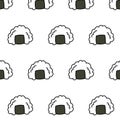 Onigiri seamless doodle pattern, vector illustration