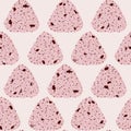 Onigiri seamless pattern. Sekihan. Adzuki beans.