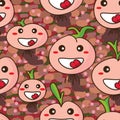 Onion cartoon happy seamless