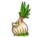 Onion character cheerful cartoon illustration