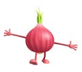 Onion character with running pose