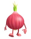 Onion character with running pose