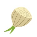 Onion in doodle style. Vegetable food and harvest. Simple drawing.