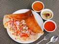 Onion dosa South Indian cuisine breakfast Royalty Free Stock Photo