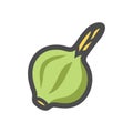 Onion fresh vegetable Vector icon Cartoon illustration.