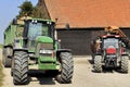 Onion harvest loaded in semi trailer Royalty Free Stock Photo