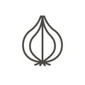 Onion icon vector. Outline food, line onion symbol. Royalty Free Stock Photo