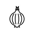 Black line icon for Onion, vegetable and root