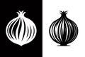 Onion Icons in Silhouette Vector Style Royalty Free Stock Photo