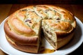 Onion Infusion Irresistible Onion Cheese Bread.AI Generated