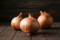 Onion on kitchen table, versatile vegetable ready for culinary creations