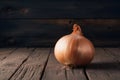 Onion on kitchen table, versatile vegetable ready for culinary creations