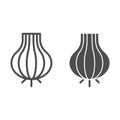 Onion line and glyph icon. Pungent food vector illustration isolated on white. Organic vegetable outline style design