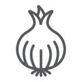 Onion line icon, organic and vegetable, vegetarian food sign, vector graphics, a linear pattern on a white backgrond.