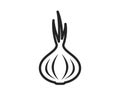 Onion line icon. vegetable farming and agriculture product symbol. isolated vector image