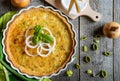 Onion Quiche with Camembert, leek and eggs