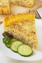 Onion Quiche and Salad Royalty Free Stock Photo