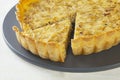 Onion Quiche with Slice Cut Out Royalty Free Stock Photo