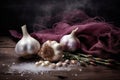 Garlic food fresh ingredient background healthy organic bulb meal vegetable spice Royalty Free Stock Photo