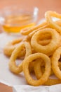 Onion ring with honey sauce Royalty Free Stock Photo