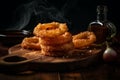 Onion rings with dipping sauce