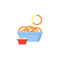 Onion rings garlic sauce color icon. Simple line, outline vector of fast foot icons for ui and ux, website or mobile application