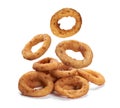 Onion rings isolated on white Royalty Free Stock Photo