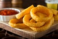 Onion Rings with Ketchup