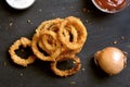 Onion rings, top view Royalty Free Stock Photo