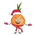 Onion Santa character with happy emotion