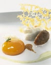 Onion saut with egg yolk