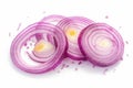 onion slices isolated on white background, culinary ingredient concept Royalty Free Stock Photo