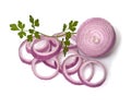 Onion slices and parsley Royalty Free Stock Photo