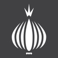 Onion solid icon, vegetable and diet