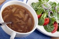 Onion Soup and Salad III Royalty Free Stock Photo