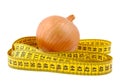 Onion and tape measure Royalty Free Stock Photo