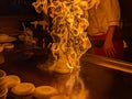 Onion volcano Japanese hibachi flame