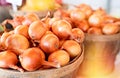 Onions and healthy vegetables at local market