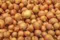 Onions at a market shop sold at a farmers market stall