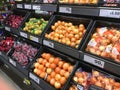 Onions in a superstore. Royalty Free Stock Photo