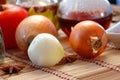Onions and vegetables Royalty Free Stock Photo