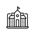 Black line icon for Online Academy, seminary and college