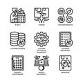 Online activities icons set