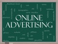 Online Advertising Word Cloud Concept on a Blackboard Royalty Free Stock Photo