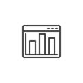 Online analytics bar chart line icon
